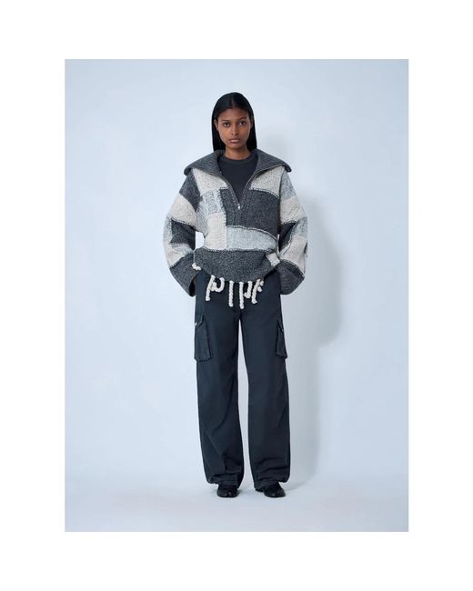 Ganni Blue Wide Trousers