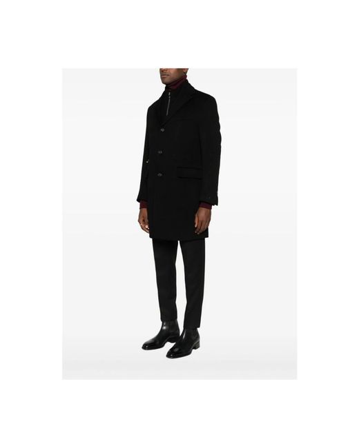 Corneliani Black Single-Breasted Coats for men