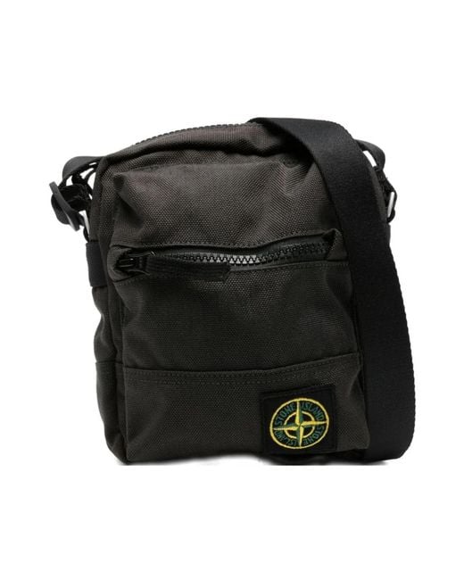 Stone Island Graue Crossbody-Tasche Mit Logo-Patch in Black für Herren
