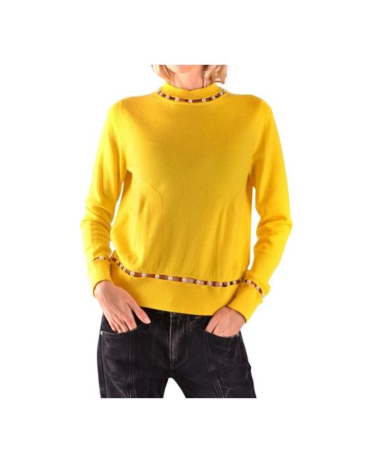 Givenchy Yellow Round-Neck Knitwear