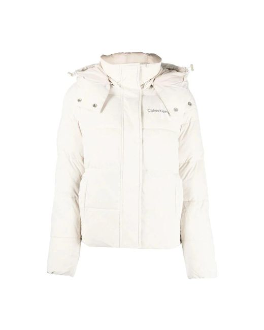 Calvin Klein White Winter Jackets