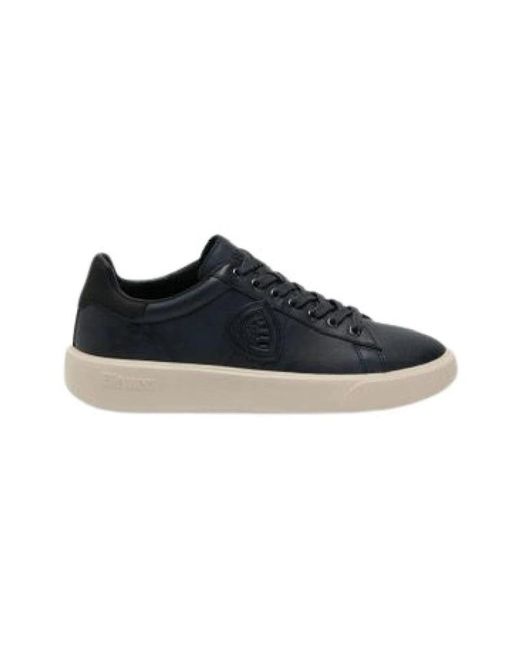 Blauer Nubuck Sneaker in Black für Herren