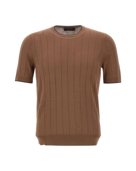 Gran Sasso Brown Round-Neck Knitwear for men