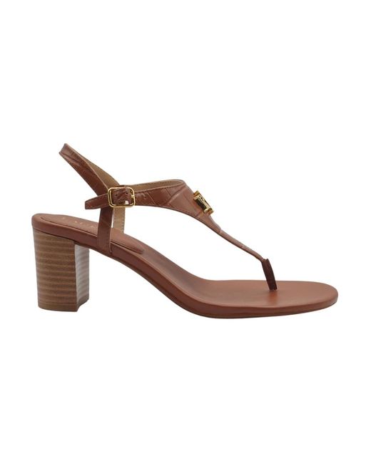 Ralph Lauren Brown Braune High-Heel-Sandalen