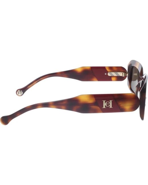 Carolina Herrera Brown Stilvolle sonnenbrille mit einheitlichen gläsern
