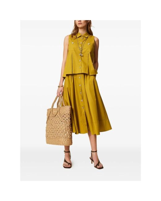Twinset Yellow Midi Skirts