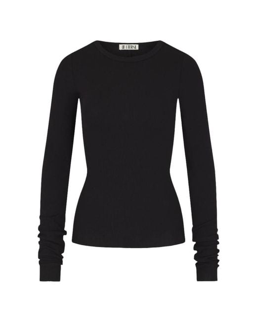 Long Sleeve Tops ÉTERNE de color Black