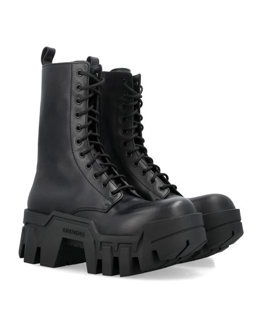 Balenciaga Black Lace-Up Boots