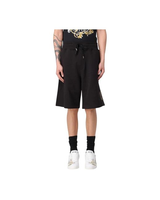 Versace Jeans Couture Schwarze Shorts Mit Logo-Detail in Black für Herren