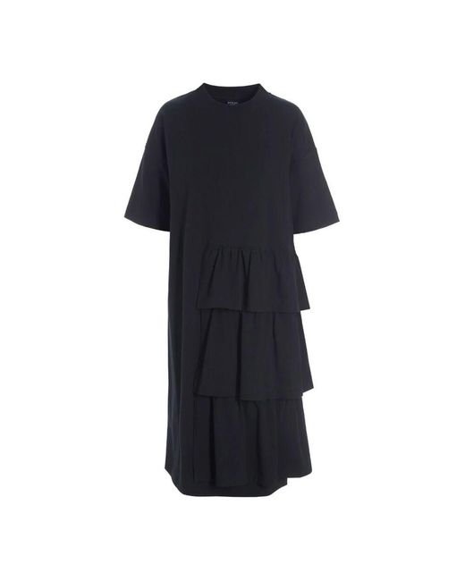 Bitte Kai Rand Blue Elegantes midi-kleid mit rüschen