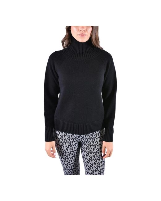 Michael Kors Merino Wol Coltrui Sweater in het Black