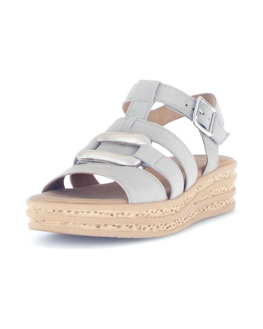 Gabor Schoenen ,Grijs ,Grijze Sandaal Collectie in het White