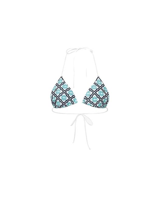 Casablanca Monogram Bikini Top in het Blue