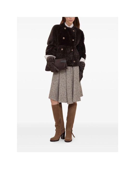 Faux Fur & Shearling Jackets di Brunello Cucinelli in Black