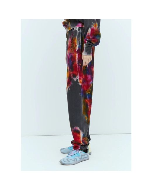 Aries Broeken ,Grijs ,Katoen Track Pants Met Grafisch Motief in het Red