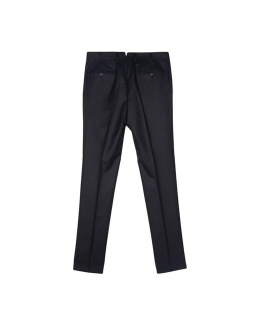 Luigi Bianchi Blauwe Wollen Broek Taps Toelopende Pijp in het Blue voor heren