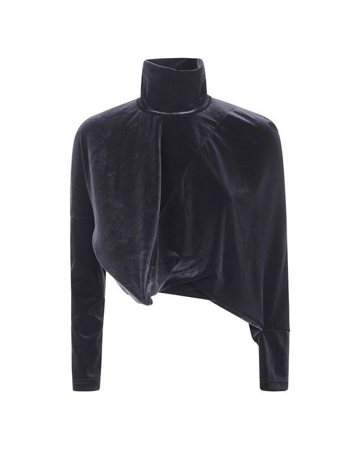 Junya Watanabe Truien & Vesten ,Zwart ,Asymmetrische Coltrui in het Blue