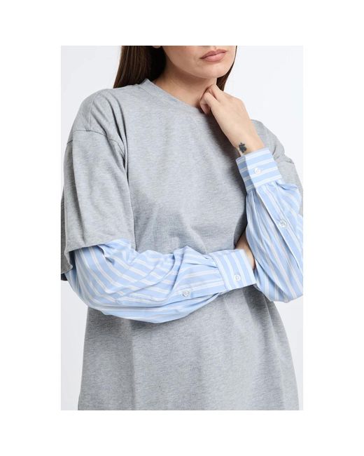 Tops > t-shirts Semicouture en coloris Gray