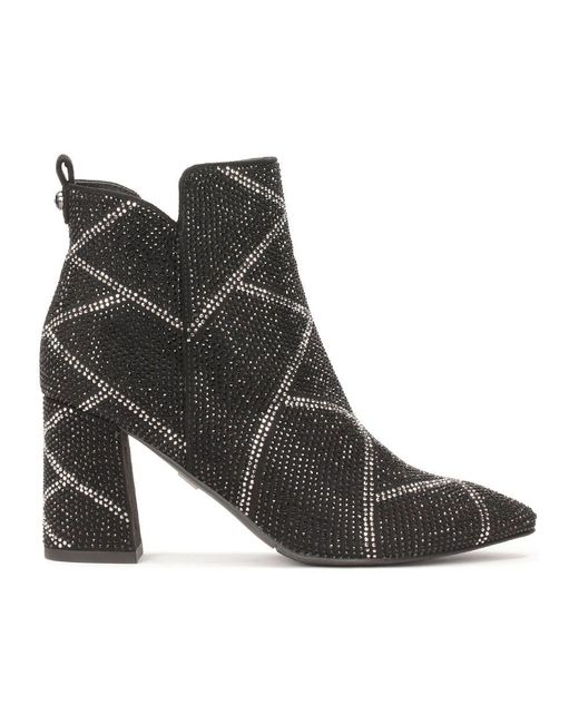 Kazar Black Pfostenstiefel Mit Kristallen Bedeckt