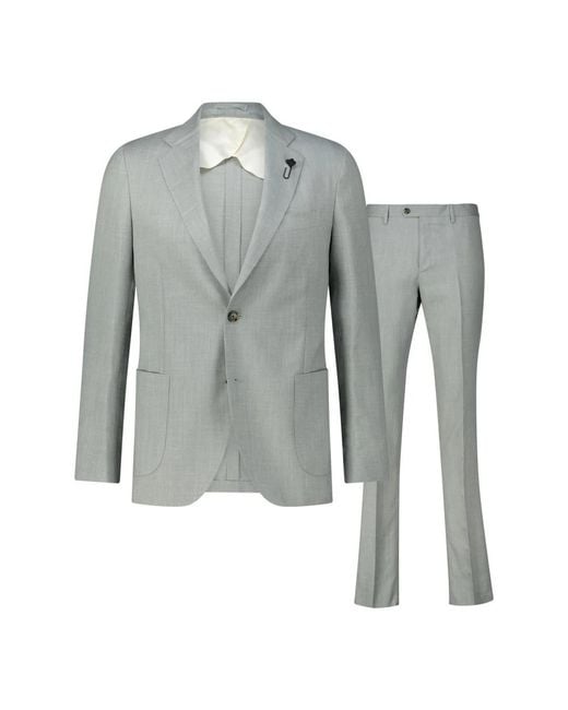 Lardini Gray Single Breasted Suits for men