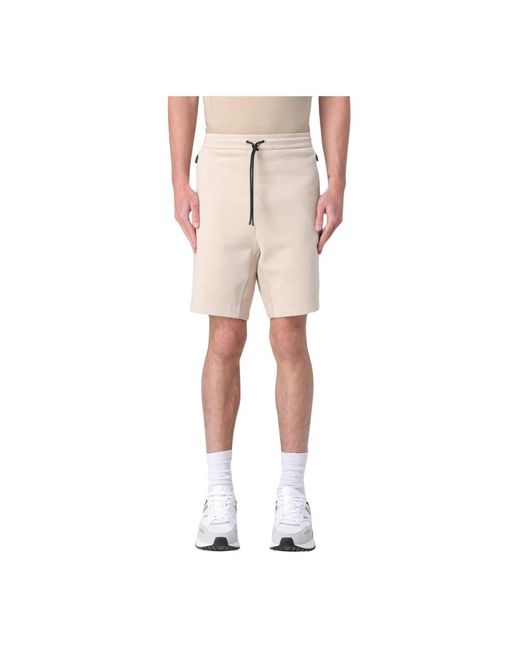 HUGO Gebreide Trekkoord Casual Shorts in het Natural voor heren