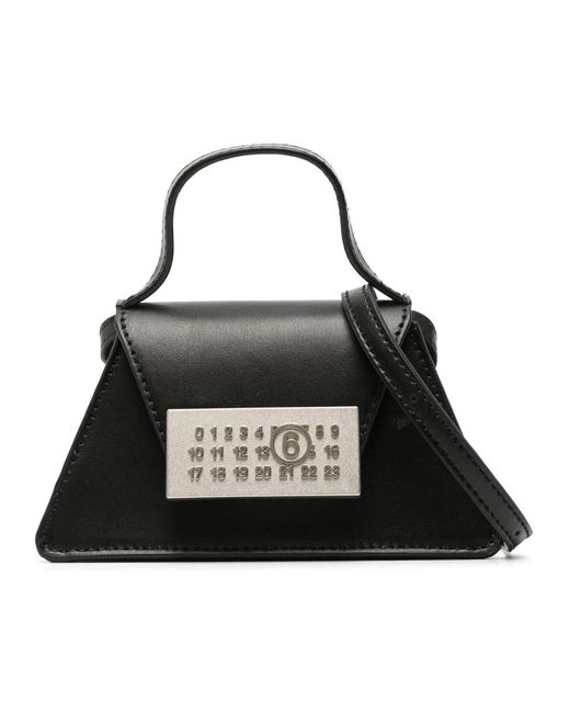 Mini sac à bandoulière noir à logo numérique MM6 by Maison Martin Margiela en coloris Black