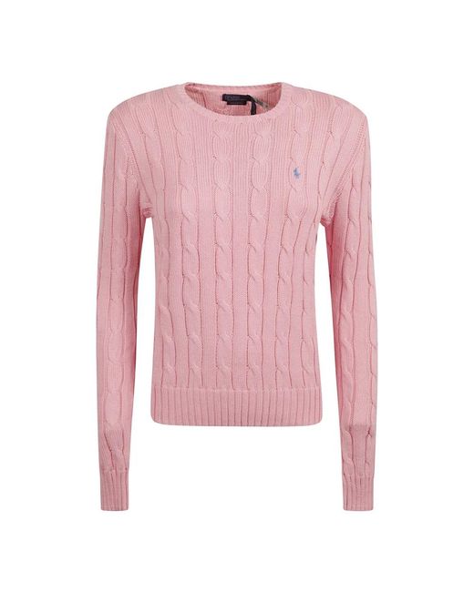 Ralph Lauren Pink Rosa gestrickter polo-sweatshirt