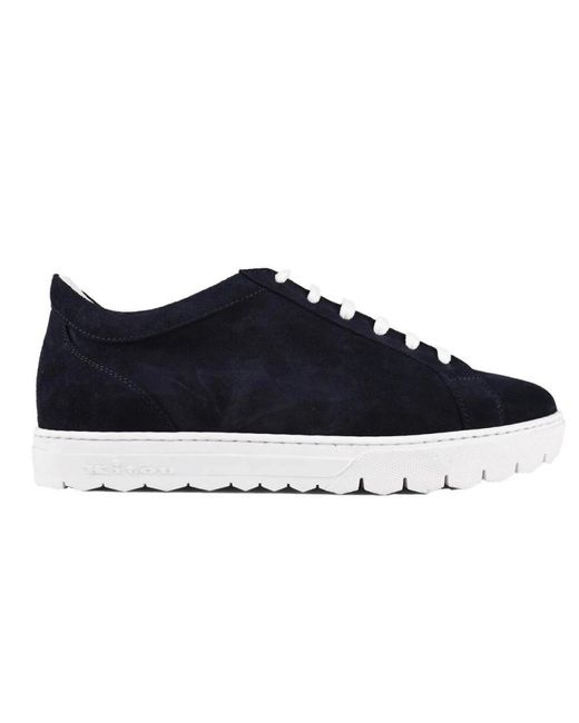 Kiton Sneakers Regular Solid 100% Handgemaakt in het Blue voor heren