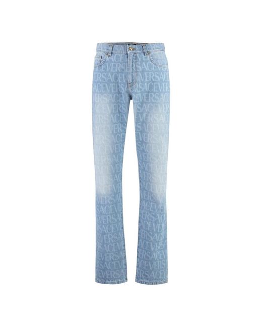 Versace Blue Straight Fit Jeans for men