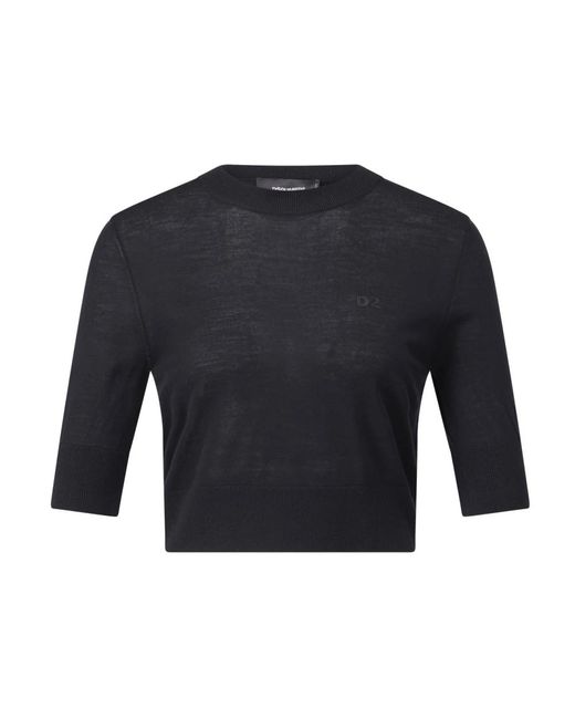 DSquared² Wollen Crop Top in het Blue