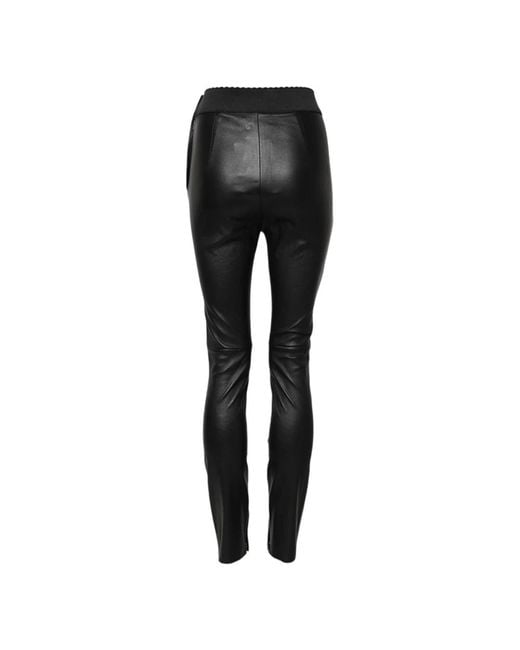 Dolce & Gabbana Black Leather Trousers