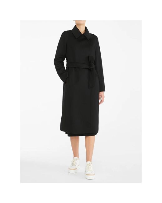 Max Mara Belted Coats in het Black