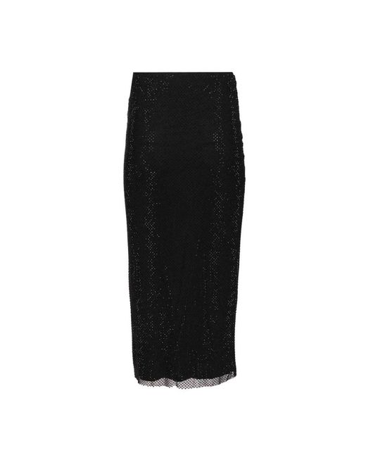 Self-Portrait Black Midi Skirts
