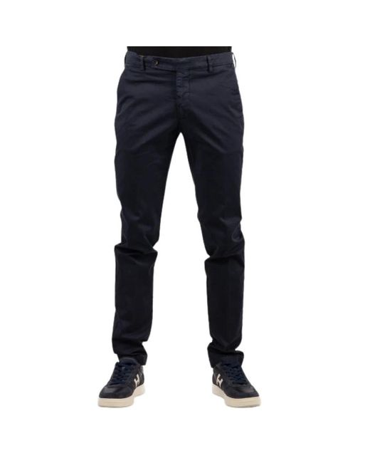 BERWICK 1707 Blue Slim-Fit Trousers for men