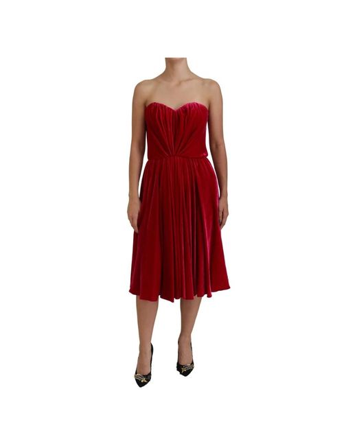 Dolce & Gabbana Red Midi Dresses