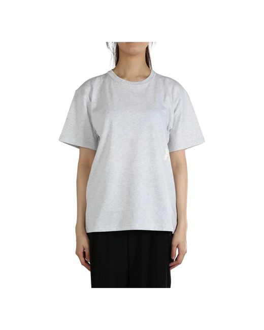 Alexander Wang Tops ,Grijs ,Essential Tee Met Puff Logo En Bound Neck in het Gray