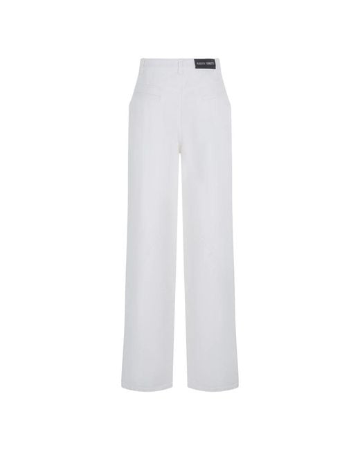 Alberta Ferretti White Wide Trousers
