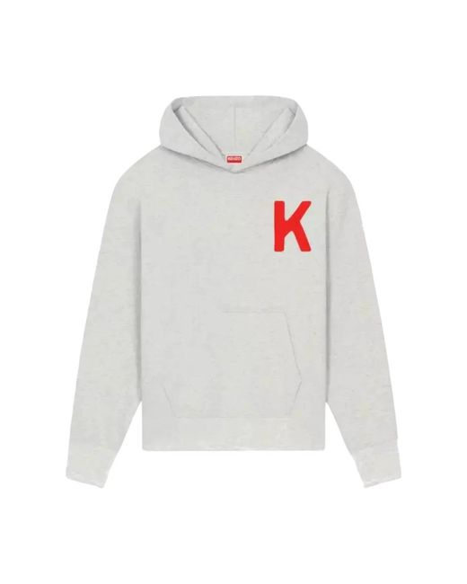 KENZO Hoodies & Sweatvesten ,Grijs ,Katoen Lucky Tiger Hoodie in het White
