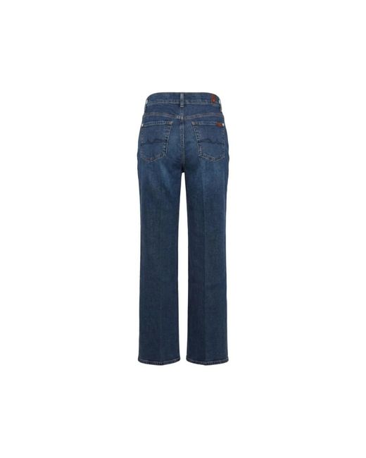 7 For All Mankind Blue Wide Jeans