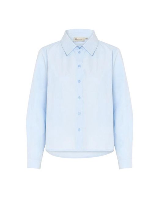 My Essential Wardrobe Overhemden ,Blauw ,Cashmere Shirt Met Kraag in het Blue