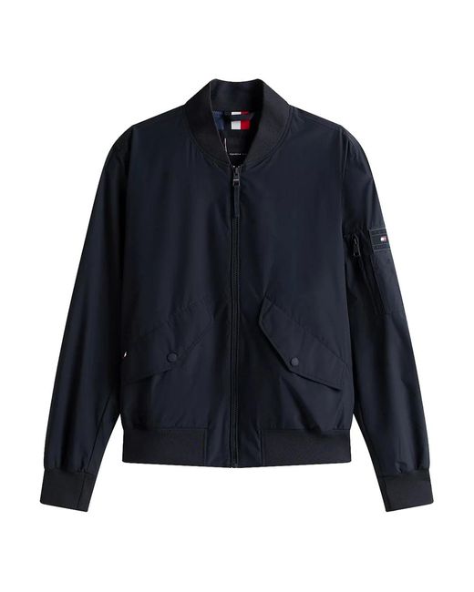 Tommy Hilfiger Waterafstotende Opvouwbare Bomberjack in het Blue voor heren