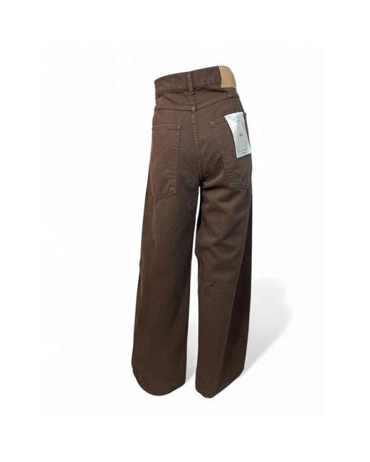 ViCOLO Jeans ,Bruin ,Katoen Mia Wide Leg Jeans in het Brown