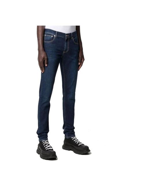 Alexander McQueen Blue Skinny Jeans for men