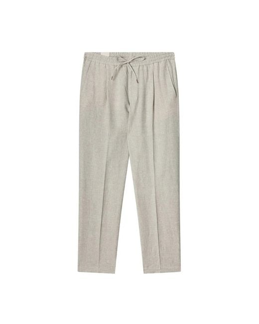 BRIGLIA Gray Straight Trousers for men