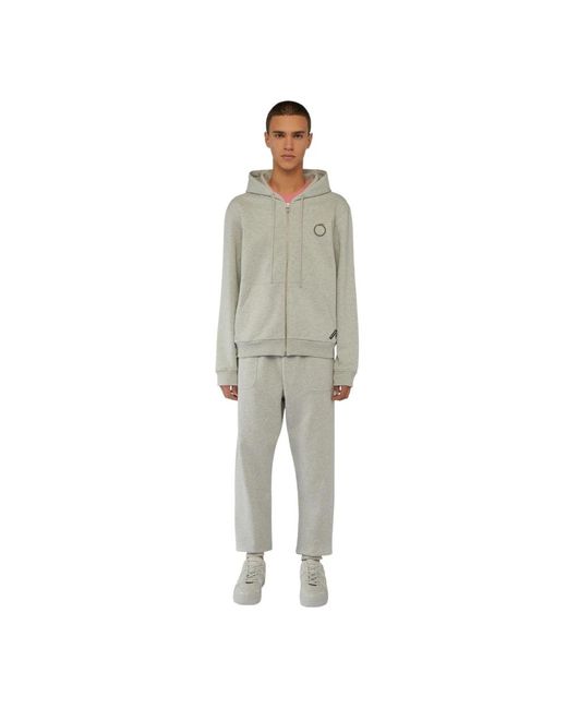 Trussardi Hoodies & Sweatvesten ,Grijs ,Katoen Zip-Throughs in het Gray voor heren