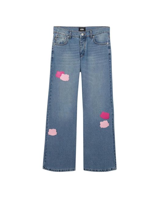 Gcds Wijde Jeans in het Blue voor heren