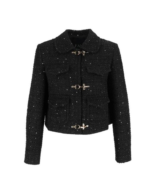 Tweed Jackets Fay en coloris Black