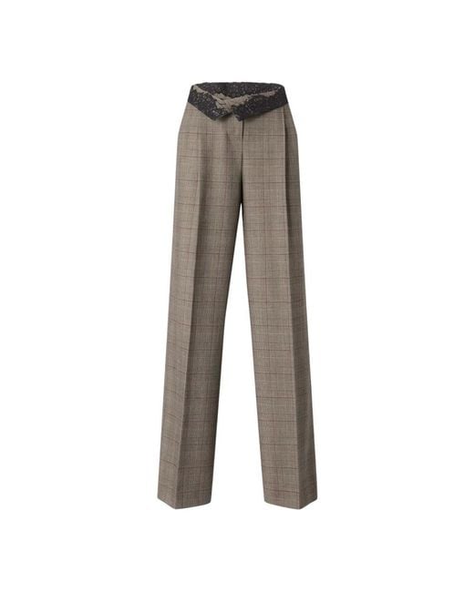 Pinko Gray Wide Trousers