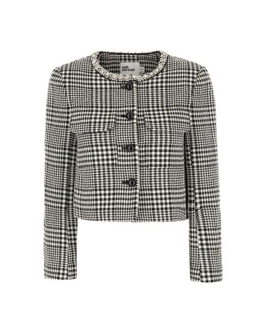 Self-Portrait Black Tweed Jackets