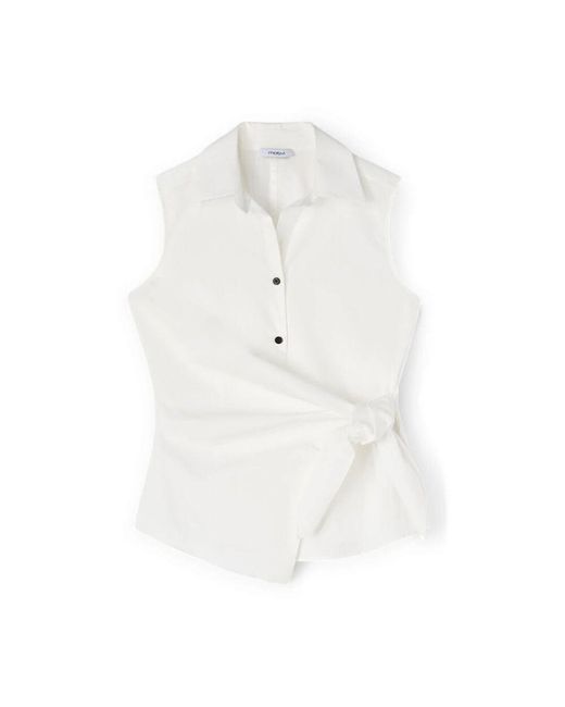 mötivi White Ärmellose Hemdbluse Mit Überkreuzung
